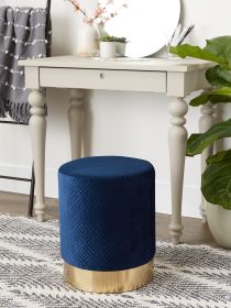 Navy Blue Velvet Stool