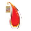 Red Curl Art Glass Vase