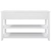 TREXM Retro Design Console Table with Two Open Shelves, Pine Solid Wood Frame and Legs for Living Room (Antique White)