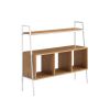 Modern Industrial Metal and Wood 3-Cubby Storage Console â€“ English Oak