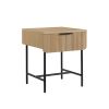 Modern Fluted-Door Minimalist Side Table â€“ Coastal Oak