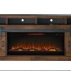 Bridgevine Home Farmhouse 93 inch Electric Fireplace TV Stand for TVs up to 100 inches, Aged Whiskey Finish