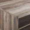 Coastal Grooved Panel Coffee Table with Lower Shelf â€“ Grey Wash