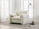 Modern Style Chenille Oversized Armchair Accent Chair Single Sofa Lounge Chair 38.6'' W for Living Room, Bedroom,Cream