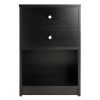 Ava Accent Table with 2 Drawers in Black Finish