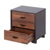 Walnut and Espresso 3-drawer Rectangular Accent Table