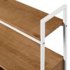 Modern Industrial Metal and Wood 3-Cubby Storage Console â€“ English Oak