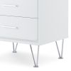 White 2-Drawer Accent Table with Hairpin Legs