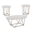 Rowyn - 3 Piece Table Set, Faux Marble Paper Top - White