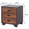 Walnut and Espresso 3-drawer Rectangular Accent Table