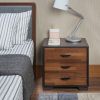 Walnut and Espresso 3-drawer Rectangular Accent Table