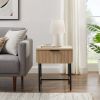 Modern Fluted-Door Minimalist Side Table â€“ Coastal Oak