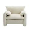 Modern Style Chenille Oversized Armchair Accent Chair Single Sofa Lounge Chair 38.6'' W for Living Room, Bedroom,Cream