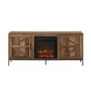 Modern Farmhouse Barn Door Fireplace TV Stand for TVs up to 65' â€“ Rustic Oak