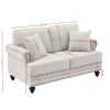 Living Room Furniture, Modern 3-Piece Including Three-Seater, Loveseat and Single Chair,Chenille modern Upholstered Sofa Set, White