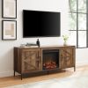 Modern Farmhouse Barn Door Fireplace TV Stand for TVs up to 65' â€“ Rustic Oak