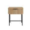 Modern Fluted-Door Minimalist Side Table â€“ Coastal Oak