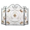 Gold Fleur-De-Lis Fireplace Screen