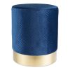 Navy Blue Velvet Stool