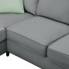 112*87" Sectional Sofa Couches Living Room Sets, 7 Seats Modular Sectional Sofa with Ottoman, L Shape Fabric Sofa Corner Couch Set with 3 Pillows