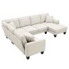 108*85.5" Modern U Shape Sectional Sofa, 7 Seat Fabric Sectional Sofa Set with 3 Pillows Included for Living Room, Apartment, Office,3 Colors